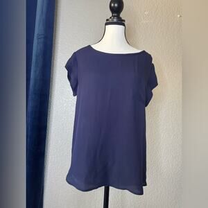 Joie 100% Silk Dark Blue Blouse with front pocket | Size S